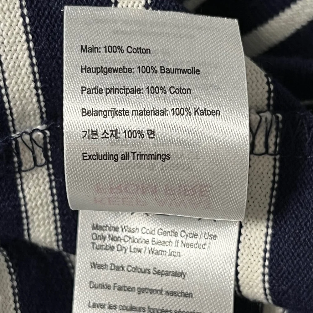Joules Mariners Grade Navy Breton Striped Square Neck Dress Size 12 NWT